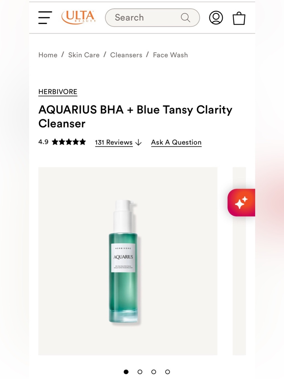 ✨NIB✨ Herbivore Aquarius BHA + Blue Tansy Clarity Cleanser